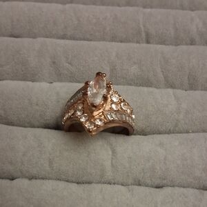Sparkling Rose Gold Crystal Ring